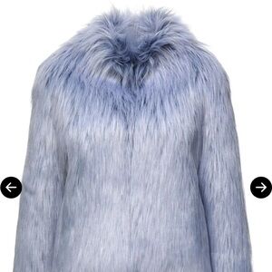 NWT ..Unreal Fur Plush Faux Fur Jacket in Light Blue